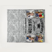 Moderne Zilveren Afstudeerfotohal Backdrop 4 Wandkleed (Voorkant (horizontaal))