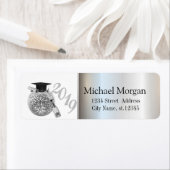 Moderne zilveren afstudeerhoed, Disco bal, Wijn Etiket (Insitu)