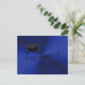 Moderne Zilveren Blauwe Pet Gefeliciteerd met Afst Briefkaart (Staand voorkant)