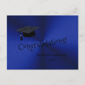 Moderne Zilveren Blauwe Pet Gefeliciteerd met Afst Briefkaart (Voorkant)