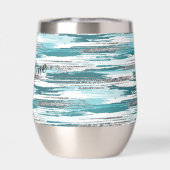 Moderne zilveren Blauwgroen verfpenseelstreken (Achterkant)