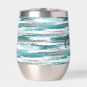 Moderne zilveren Blauwgroen verfpenseelstreken (Voorkant)