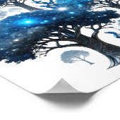 Moderne Zilveren BLUE ICE BOOMEN Poster (Hoek)
