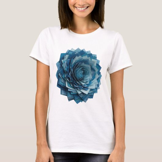 Moderne Zilveren BLUE ROSE Slogan Design T-shirt (Voorkant)