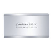 Moderne Zilveren Chic Eenvoudig Ontwerp Verzendadr Etiket (Voorkant)