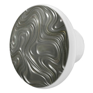 Moderne, zilveren deurknoppen van keramische drade knop