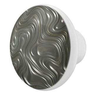 Moderne, zilveren deurknoppen van keramische drade knop