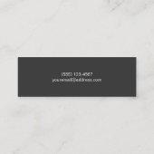 Moderne zilveren dunne zwart gestreepte salon en s mini visitekaartje (Achterkant)