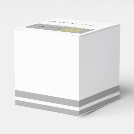 Moderne Zilveren en Buttercup Flower Favor Box Bedankdoosjes (Voorkant Zijde)