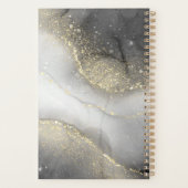 Moderne Zilveren en Gouden Logo Monogram Planner (Achterkant)
