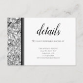 Moderne zilveren en zwarte bruiloft informatiekaartje (Voorkant)