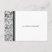 Moderne zilveren en zwarte bruiloft informatiekaartje (Achterkant)