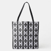 Moderne zilveren en zwarte patroon tote bag (Voorkant)