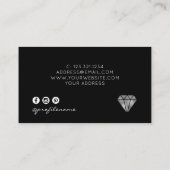 Moderne zilveren en zwarte sieraden visitekaartje (Achterkant)