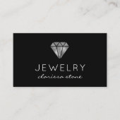 Moderne zilveren en zwarte sieraden visitekaartje (Voorkant)