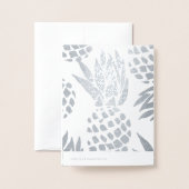 Moderne zilveren folie dank u typografie ananas folie kaarten (Met envelop)