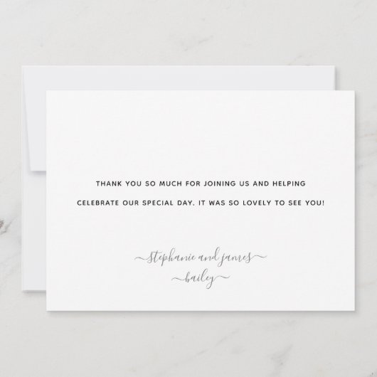 Moderne zilveren gepersonaliseerde huisdier bruilo bedankkaart (Achterkant)