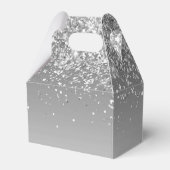 Moderne zilveren glitter Bat Mitzvah Bedankdoosjes (Achterkant)