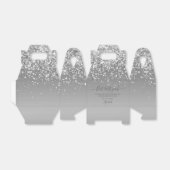 Moderne zilveren glitter Bat Mitzvah Bedankdoosjes (Uitgevouwen)