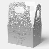 Moderne zilveren glitter Bat Mitzvah Bedankdoosjes (Geopend)
