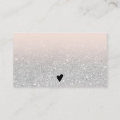 Moderne zilveren glitter-blauwe orde bedankt visitekaartje (Achterkant)