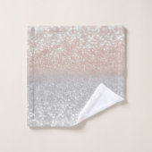 Moderne zilveren glitter bokeh ombre bad handdoek (Wasdoekje)