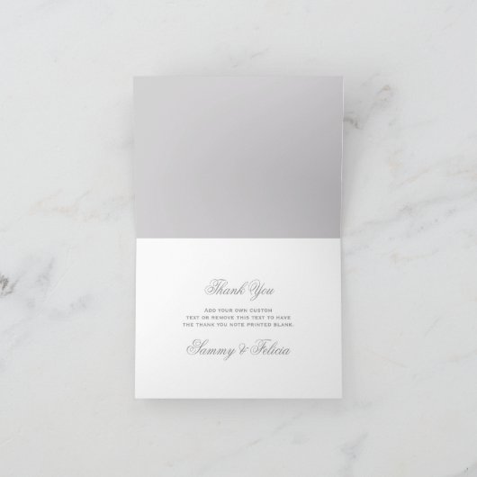 Moderne Zilveren Glitter Dankjewenskaarten Bedankkaart (Binnen)