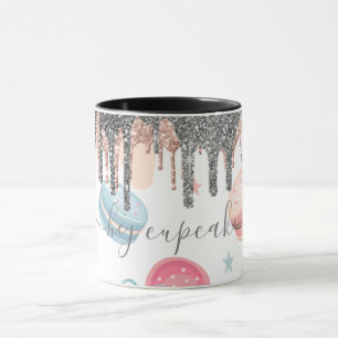 Moderne Zilveren Glitter Druppels Candy Snoepjes Mok