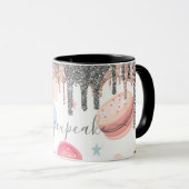 Moderne Zilveren Glitter Druppels Candy Snoepjes Mok (Voorkant rechts)