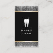 Moderne Zilveren Glitter Grens Tandheelkundige Afs Afsprakenkaartje (Voorkant)