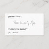 Moderne zilveren glitter grijs en wit haar stylist visitekaartje (Achterkant)