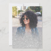 Moderne zilveren glitter klasse van foto afstudere kaart (Achterkant)