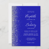 Moderne Zilveren Glitter Koningsblauwe QR Code Tro Kaart (Voorkant)