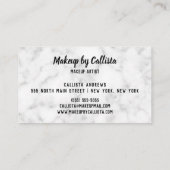 Moderne zilveren glitter marmeren lippen make-up a visitekaartje (Achterkant)