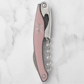 Moderne zilveren glitter-monogram: ober's kurken kurkentrekker (Achterkant)