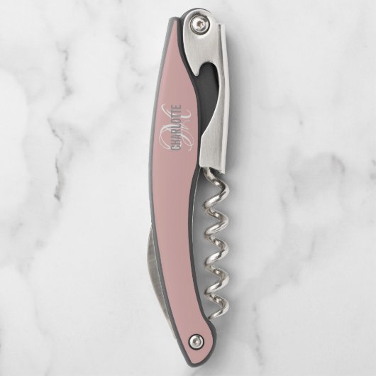 Moderne zilveren glitter-monogram: ober's kurken kurkentrekker (Achterkant)