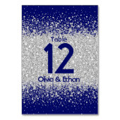 Moderne zilveren glitter op Royal Blue Kaart (Voorkant)