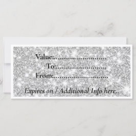 Moderne Zilveren Glitter Salon Cadeaubonkaart