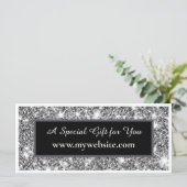 Moderne Zilveren Glitter Salon Cadeaubonkaart (Staand voorkant)