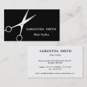 Moderne Zilveren Glitter Schaar Salon Hair Stylist Visitekaartje (Voorkant / Achterkant)