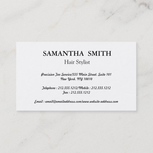 Moderne Zilveren Glitter Schaar Salon Hair Stylist Visitekaartje (Achterkant)