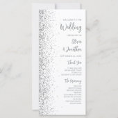 Moderne Zilveren Glitter Script Witte Trouw (Voorkant)