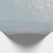 Moderne zilveren glitter sparkles ombre dusty blue cadeaupapier (Hoek)
