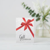 Moderne zilveren glitter vakantie cadeaubonnen kortingskaartje (Staand voorkant)