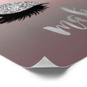 Moderne Zilveren Glitter Wimpers, Visagist Poster (Hoek)
