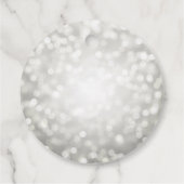 Moderne Zilveren Glitterlichten 60ste Verjaardag Bedankjes Labels (Achterkant)