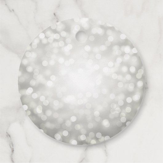 Moderne Zilveren Glitterlichten 60ste Verjaardag Bedankjes Labels (Achterkant)