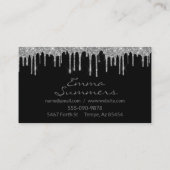 Moderne zilveren glitterschaar-doorloopwijzigingen visitekaartje (Achterkant)