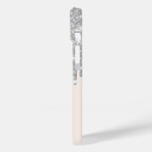 Moderne, zilveren glitterschijven, Roos Gold, mono Case-Mate iPhone Case (Achterkant / Links)