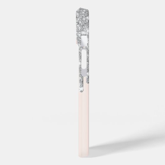 Moderne, zilveren glitterschijven, Roos Gold, mono Case-Mate iPhone Case (Achterkant / Links)